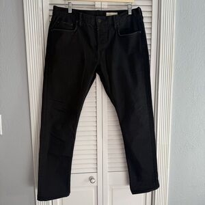 All Saints Mens Jeans Size 34 Black Wash Rex Skinny Fit Slim Denim Button Fly